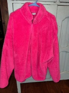 PINK Victoria's Secret Bright Pink Sherpa Jacket